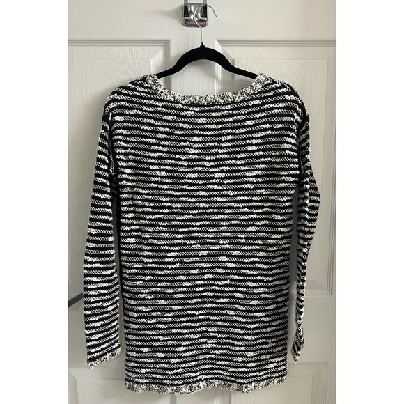 Moth Anthropologie Tunic Sweater Sz XS Black White Marled Lace Detail Wool Blend - Picture 2 of 4